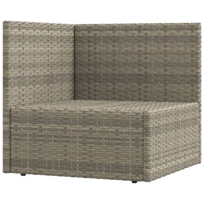 vidaXL 6 Piece Garden Lounge Set with Cushions Grey Poly Rattan