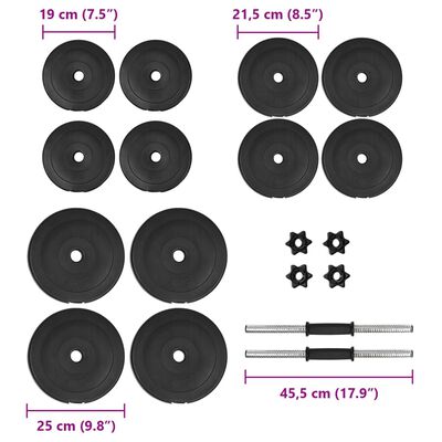 vidaXL Dumbbell with Plates 40 kg