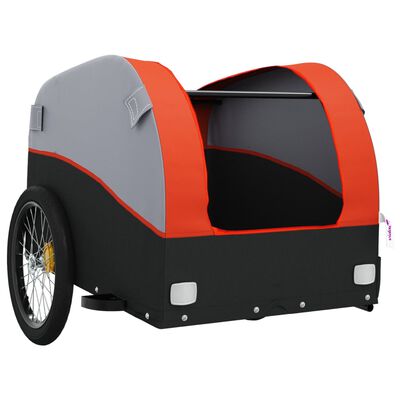 vidaXL Bike Trailer Black and Orange 45 kg Iron