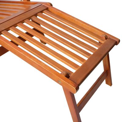 vidaXL Outdoor Deck Chair with Footrest and Cushion Solid Acacia Wood