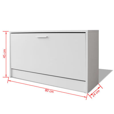 vidaXL Shoe Storage Bench White 80x24x45 cm