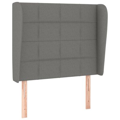 vidaXL Headboard with Ears Dark Grey 103 cm Fabric