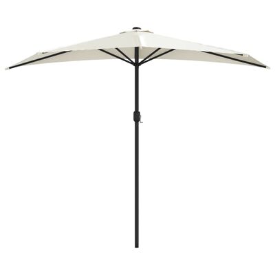 vidaXL Garden Parasol with Aluminium Pole Sand 270x144 cm Half