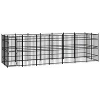 vidaXL Outdoor Dog Kennel Steel 12.9 m²