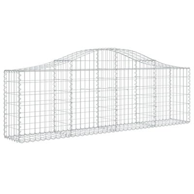 vidaXL Arched Gabion Baskets 9 pcs 200x30x60/80 cm Galvanised Iron