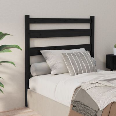 vidaXL Bed Headboard Black 96x4x100 cm Solid Wood Pine