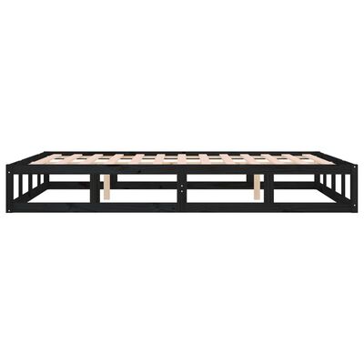 vidaXL Bed Frame without Mattress Black 135x190 cm Double Solid Wood