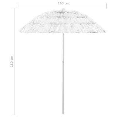 vidaXL Hawaii Beach Umbrella White 180 cm