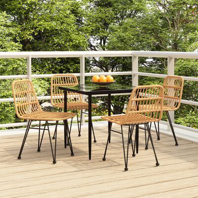 vidaXL 5 Piece Garden Dining Set Poly Rattan