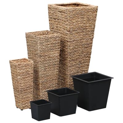 vidaXL Raised Beds 3 pcs Water Hyacinth Brown