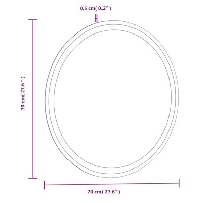 vidaXL LED Bathroom Mirror 70 cm Round