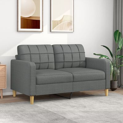 vidaXL 2-Seater Sofa Dark Grey 140 cm Fabric