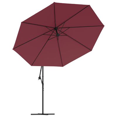 vidaXL Cantilever Garden Parasol with Aluminium Pole 350 cm Bordeaux Red