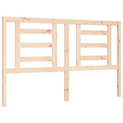 vidaXL Bed Frame with Headboard King Size Solid Wood