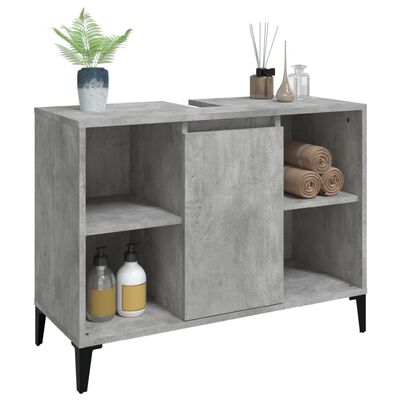 vidaXL Sink Cabinet Concrete Grey 80x33x60 cm Engineered Wood