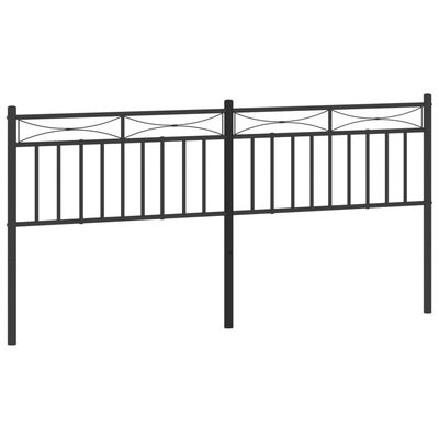 vidaXL Metal Headboard Black 180 cm