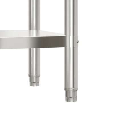 vidaXL Kitchen Work Table with Overshelf 110x55x150 cm Stainless Steel