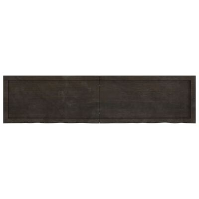 vidaXL Bathroom Countertop Dark Brown 160x40x(2-4) cm Treated Solid Wood