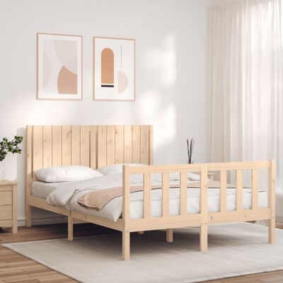 vidaXL Bed Frame without Mattress Double Solid Wood Pine