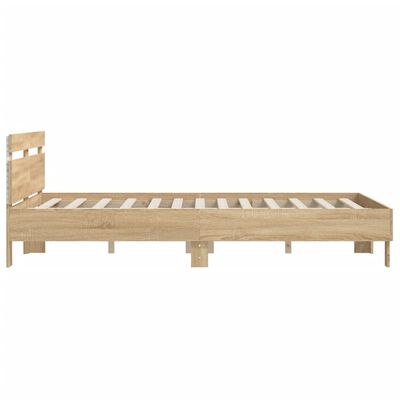 vidaXL Bed Frame with LED without Mattress Sonoma Oak 150x200 cm King Size