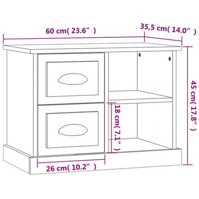 vidaXL Bedside Cabinet Brown Oak 60x35.5x45 cm