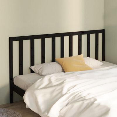 vidaXL Bed Headboard Black 186x4x100 cm Solid Wood Pine