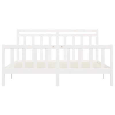 vidaXL Bed Frame without Mattress White Solid Wood Pine 180x200 cm Super King