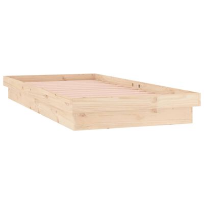 vidaXL LED Bed Frame without Mattress Single Solid Wood