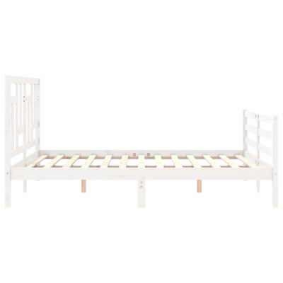 vidaXL Bed Frame without Mattress White King Size Solid Wood