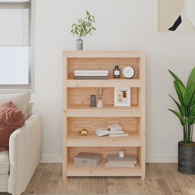 vidaXL Book Cabinet 80x35x126 cm Solid Wood Pine