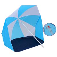 vidaXL Beach Umbrella Shelter Blue and White 180 cm Fabric