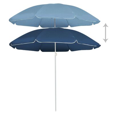 vidaXL Garden Parasol with Steel Pole Blue 180 cm