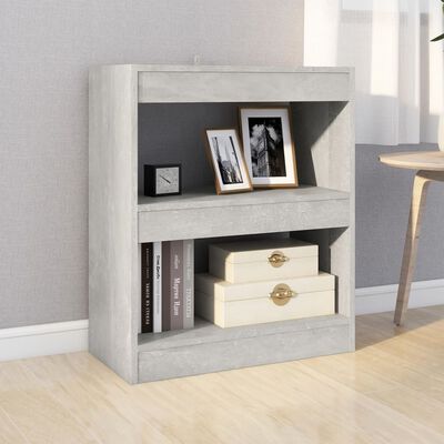 vidaXL Book Cabinet/Room Divider Concrete Grey 60x30x72 cm