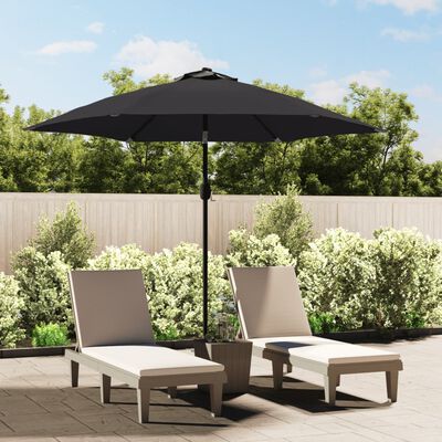 vidaXL Garden Parasol with Metal Pole 300 cm Black