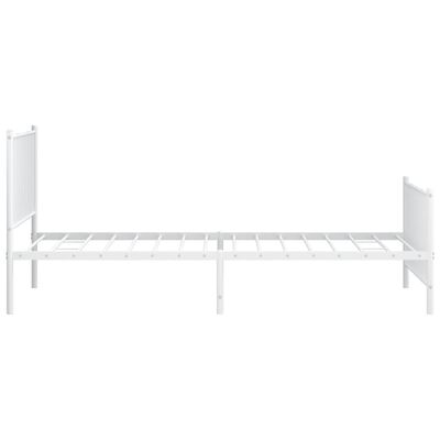 vidaXL Metal Bed Frame without Mattress with Footboard White 107x203 cm