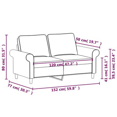 vidaXL 2-Seater Sofa Light Grey 120 cm Fabric