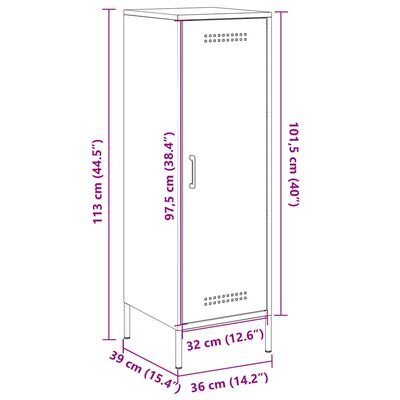 vidaXL Highboard Black 36x39x113 cm Steel