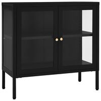 vidaXL Sideboard Black 70x35x70 cm Steel and Glass