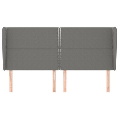 vidaXL Headboard with Ears Dark Grey 163 cm Fabric