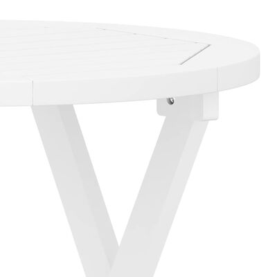 vidaXL Folding Garden Table White Ø 46 cm Solid Wood Acacia