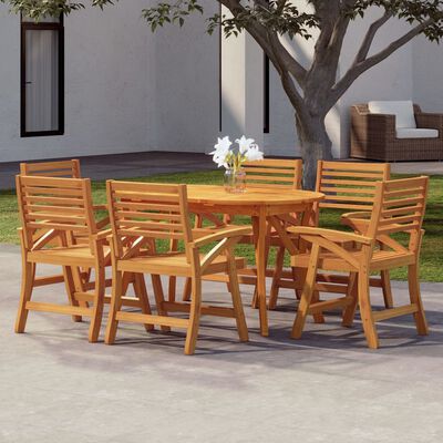 vidaXL 7 Piece Garden Dining Set Solid Wood Acacia