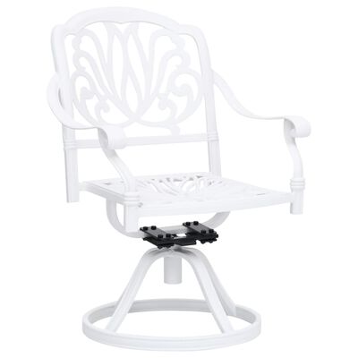 vidaXL 5 Piece Bistro Set Cast Aluminium White