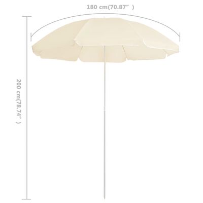 vidaXL Garden Parasol with Steel Pole Sand 180 cm