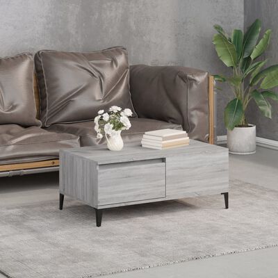 vidaXL Coffee Table Grey Sonoma 90x50x36.5 cm Engineered Wood