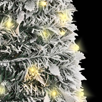 vidaXL Artificial Christmas Tree Pop-up Flocked Snow 200 LEDs 210 cm