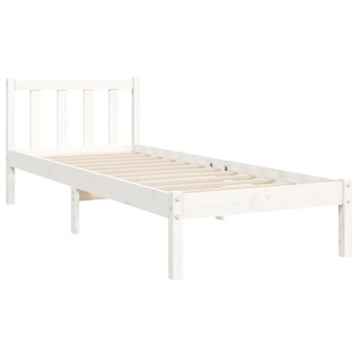 vidaXL Bed Frame without Mattress White 90x190 cm Single Solid Wood Pine