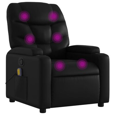 vidaXL Massage Recliner Chair Black Faux Leather