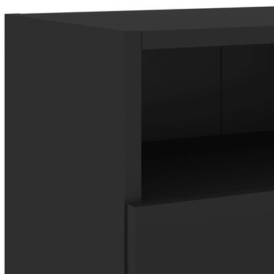 vidaXL TV Wall Cabinet Black 100x30x30 cm Engineered Wood