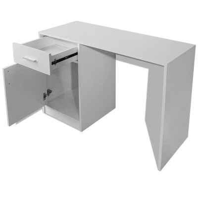 vidaXL Desk with Drawer and Cabinet White 100x40x73 cm