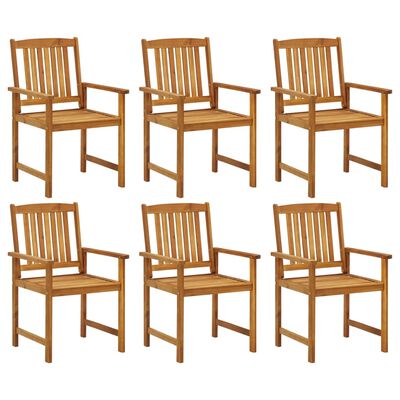 vidaXL Garden Chairs with Cushions 6 pcs Solid Wood Acacia